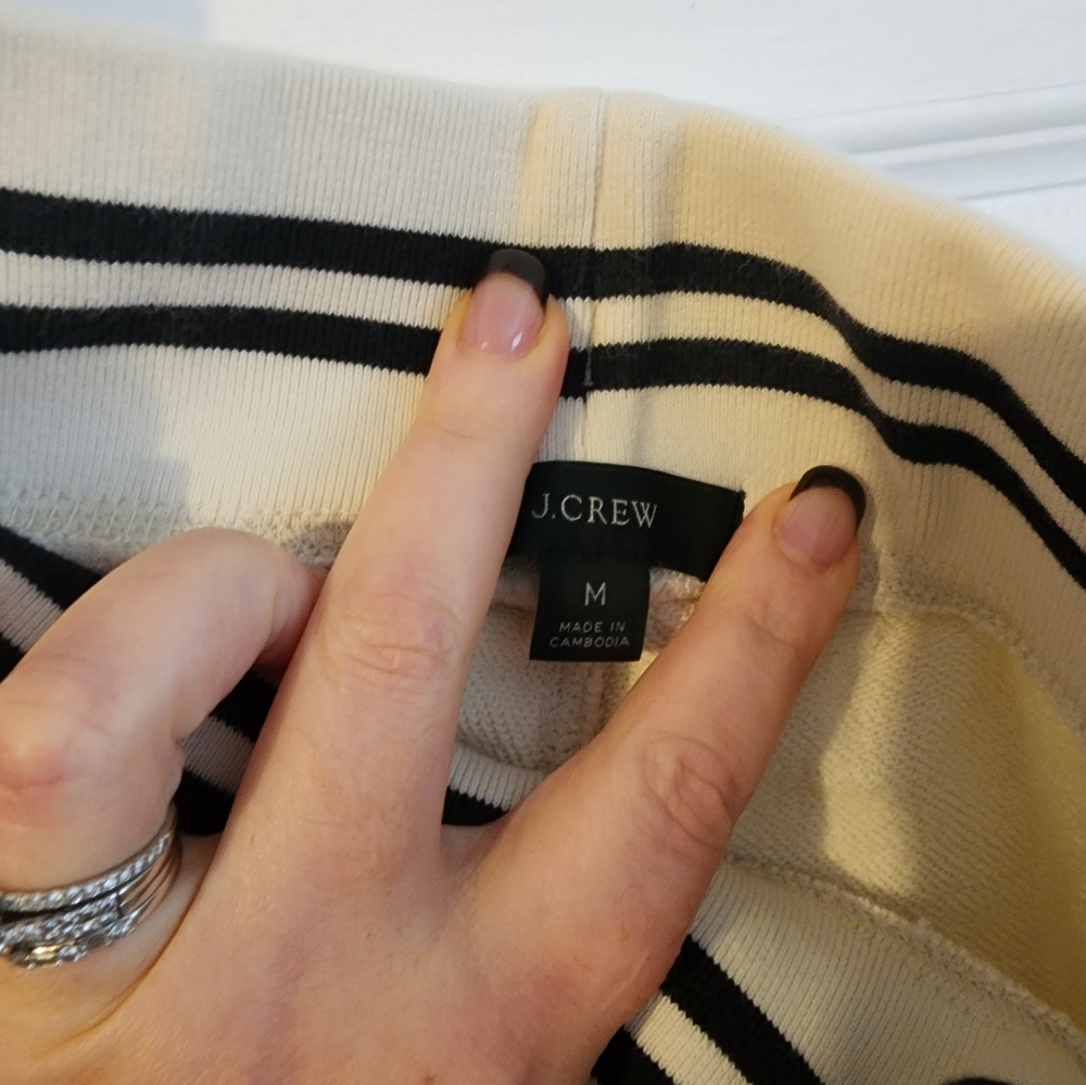 J. Crew Cream Jogger Set with Black Stripes - Picture 3 of 3